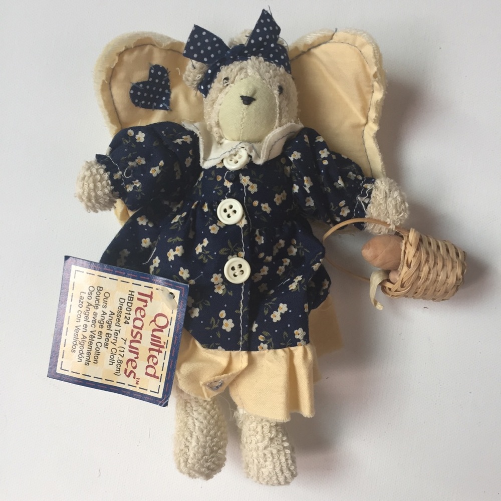 2 Quilted Treasures Dressed Terry Cloth Angel Bear